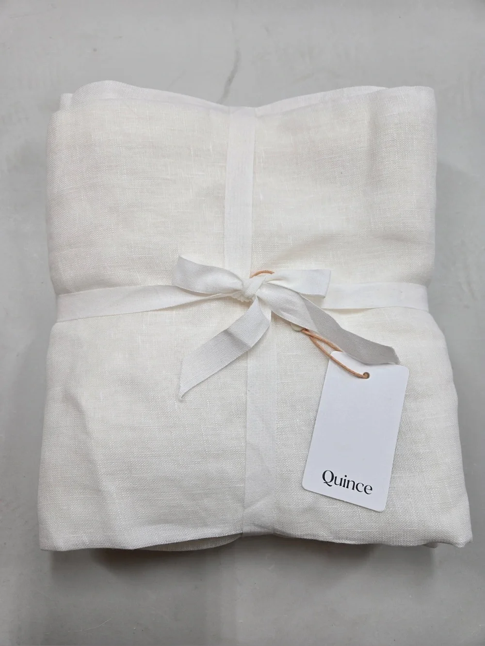 NWT QUINCE Set Of 2 48x84 European Linen Sheer Curtains White 0306